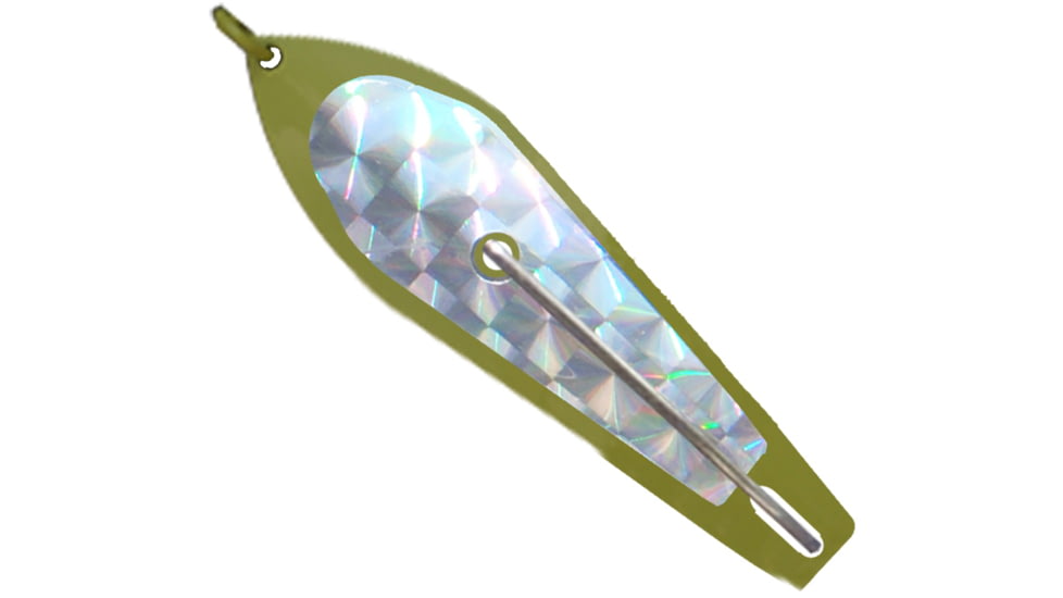 Huntington Lures Huntington Original Drone Spoon, 2 1/4in 3/0 Hook, 1/6oz, Yellow w/Silver Flash Scale, 0Y-SFS