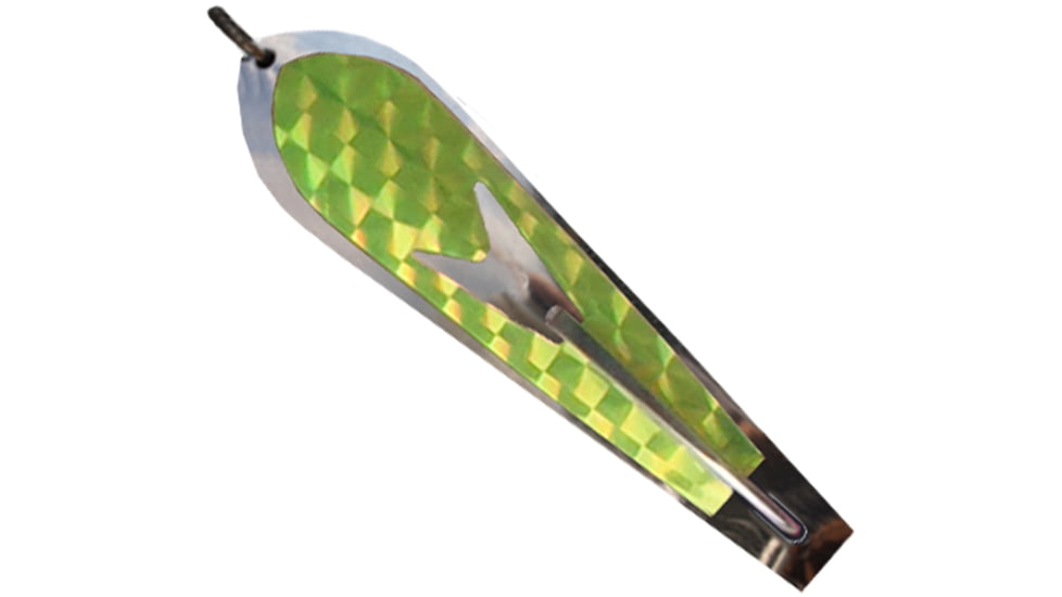 Huntington Lures Huntington Original Drone Spoon, 3 1/4in 5/0 Hook, 3/8oz, Fluorescent Yellow Flash Scale, 1-YFS