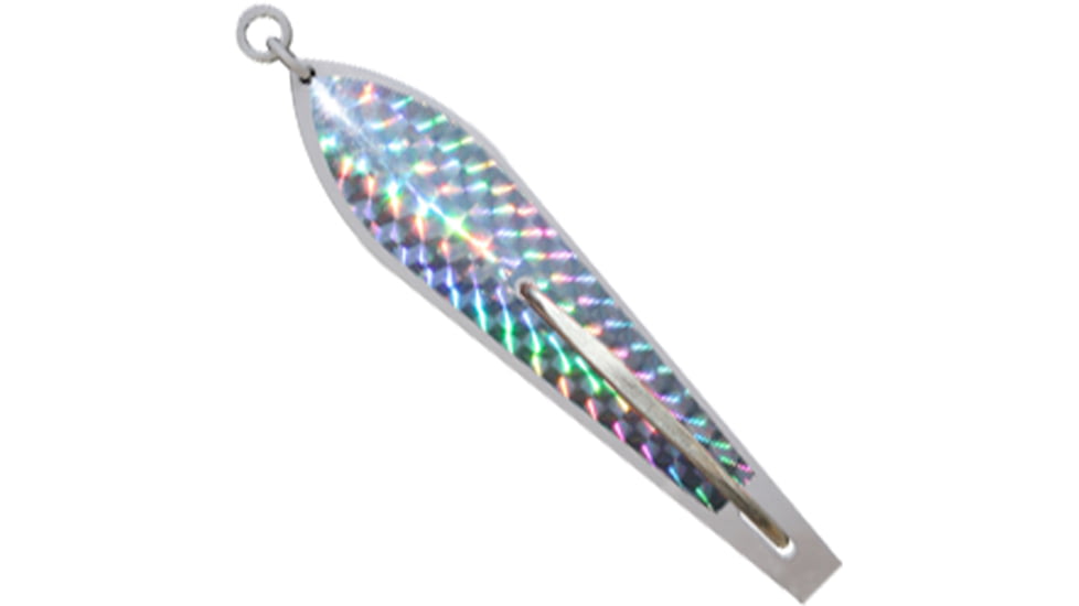 Huntington Lures Huntington Original Drone Spoon, 5 1/2in 10/0 Hook, 1-1/8oz, White w/Silver Flash Scale, 3-1/2W-SFS