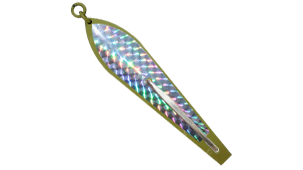 Huntington Lures Huntington Original Drone Spoon, 5 1/2in 10/0 Hook, 1-1/8oz, Yellow w/Silver Flash Scale, 3-1/2Y-SFS
