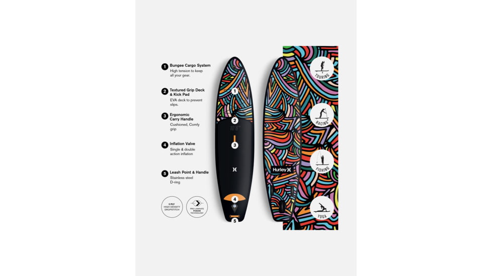 HURLEY PhantomTour Inflatable Paddle Board Set, 10ft 6in, Color Wave, HUR-002