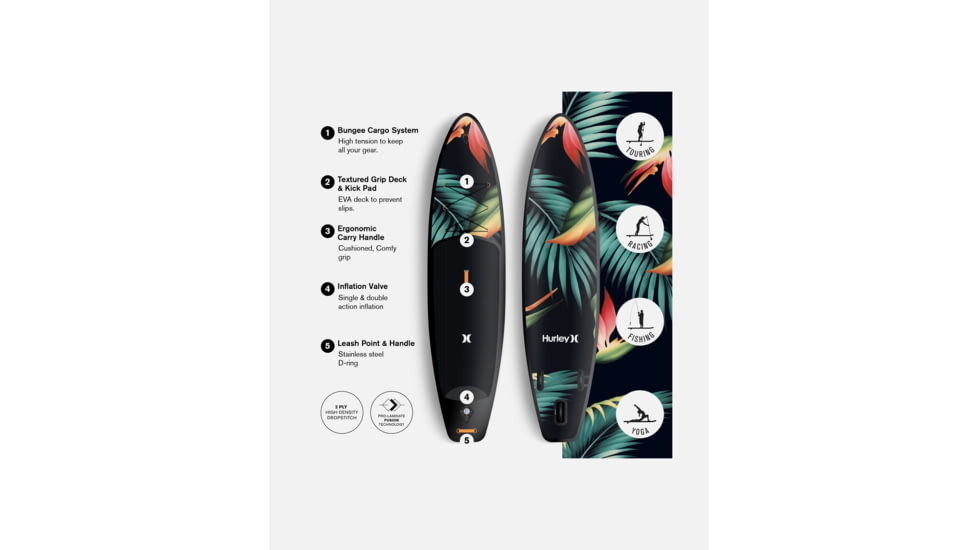 HURLEY PhantomTour Inflatable Paddle Board Set, 10ft 6in, Paradise, HUR-001