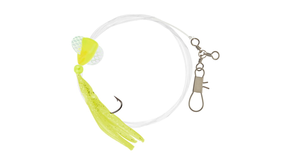 Hurricane Fluke Rig Spinning Glow Yellow 2/0 60# Mono, FSY4160-2/0
