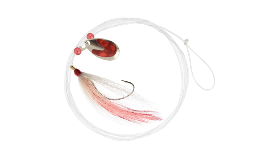 Hurricane FS32403-1/0 Fluke Rig Spinner &amp; Bucktail 1/0 White 60LB, FS32403-1/0