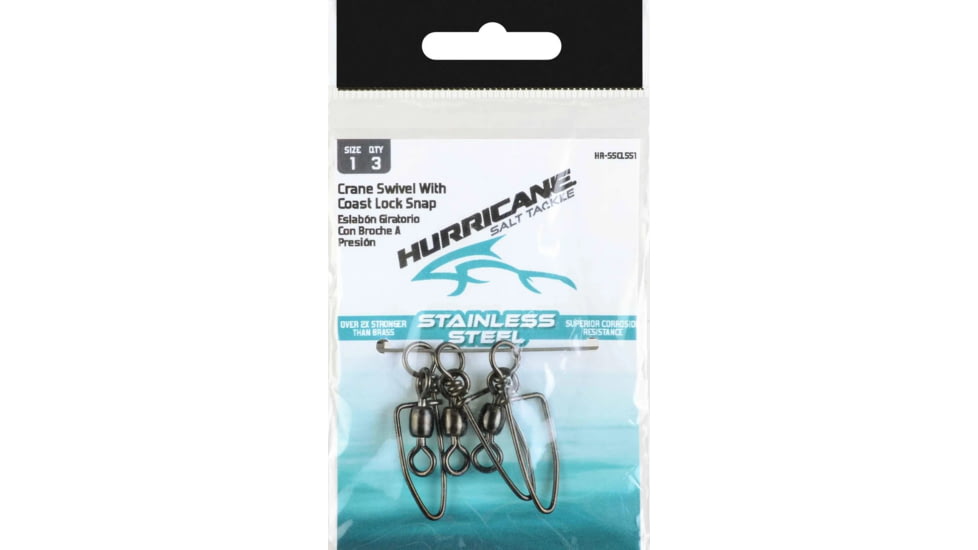 Hurricane Stainless Steel Coast Lock Swivel, Size 1, 3/Pack, HR-SSCLSS1