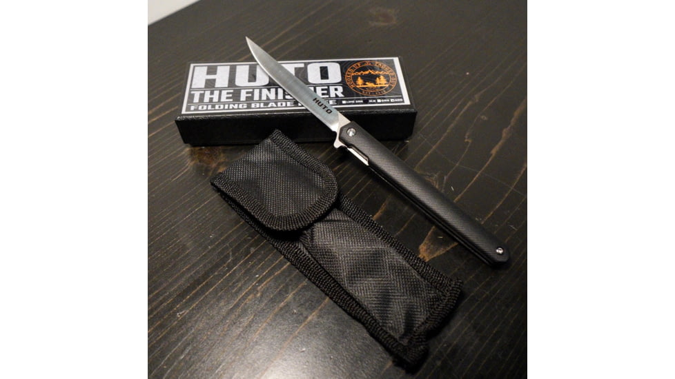 Huto Lifestyle Finisher Folding Hard Blade Skinner Knife, Black, FINSH-KNV-BLK