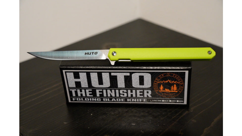 Huto Lifestyle Finisher Folding Hard Blade Skinner Knife, Lime Green, FINSH-KNV-LIMGRN