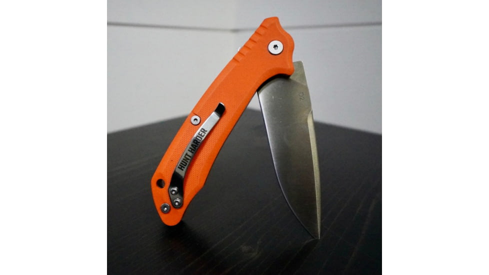 Huto Lifestyle Hunt Harder Folding Hard Blade Knife, Orange, HTHD-KNV-ORG