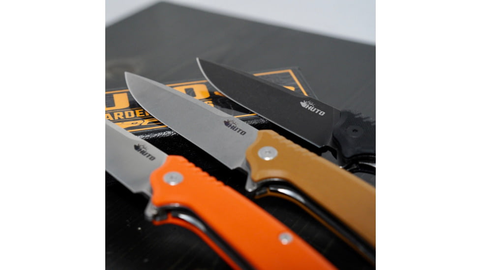 Huto Lifestyle Hunt Harder Folding Hard Blade Knife, Orange, HTHD-KNV-ORG