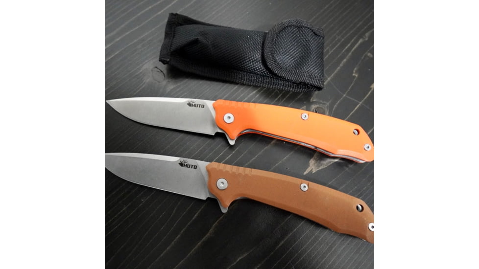 Huto Lifestyle Hunt Harder Folding Hard Blade Knife, Orange, HTHD-KNV-ORG
