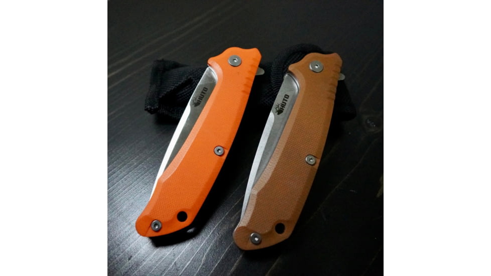 Huto Lifestyle Hunt Harder Folding Hard Blade Knife, Orange, HTHD-KNV-ORG