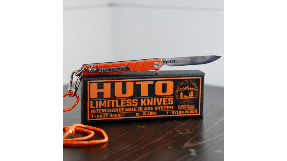Huto Lifestyle Limitless Folding Replacement Blade Knife, Blazer Orange, LMTS-KNV-ORG
