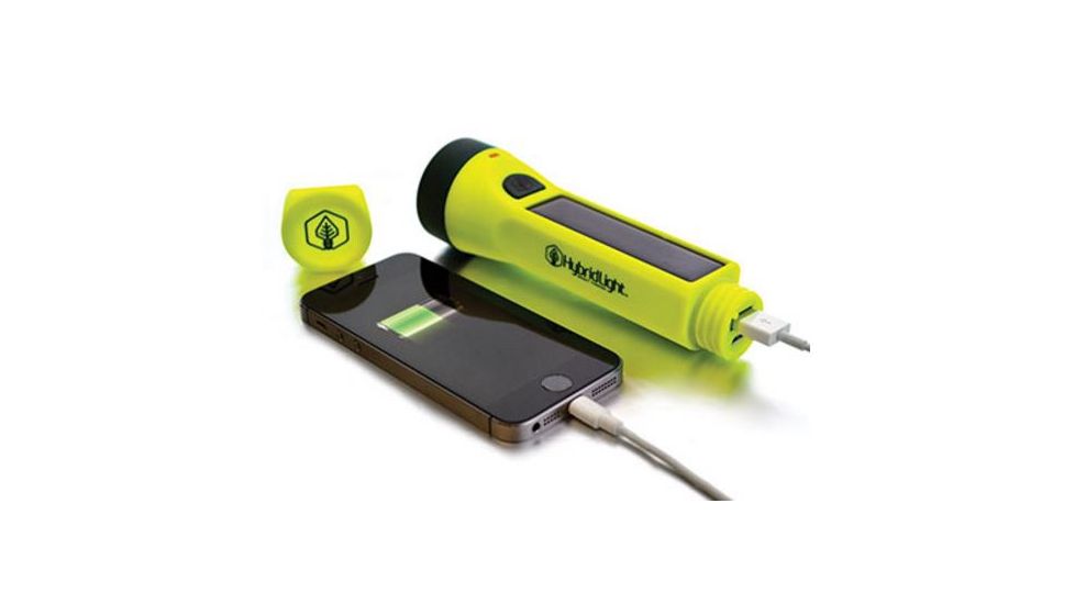 Hybridlight Solar Flashlight,160 Lumens,Charger, Yellow 1588