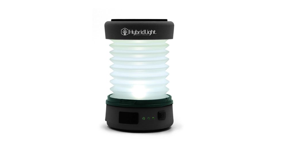 HybridLight PUC Expandable Lantern-Charger, Black, 2in to 5-3/8in x 3-1/4in x 3-1/4in 1304