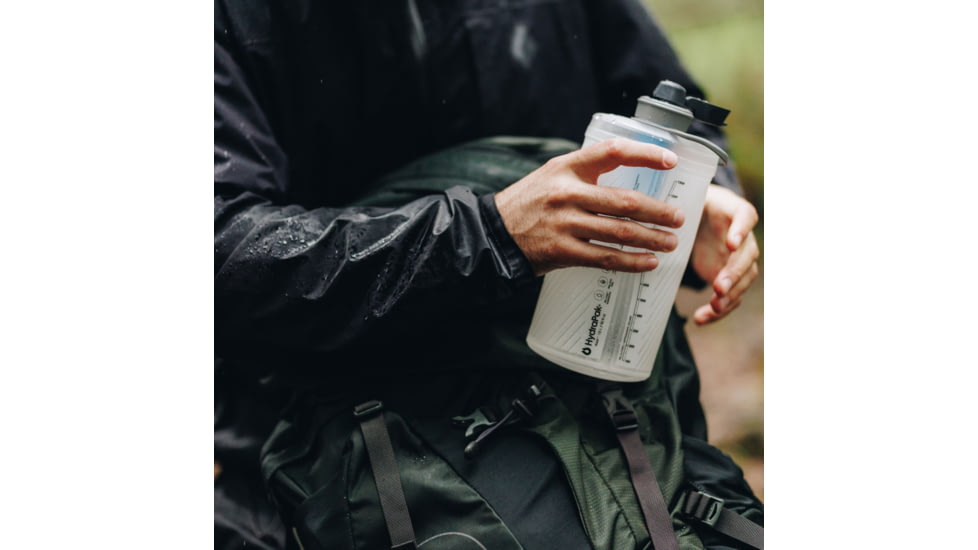 HydraPak Flux Plus Water Bottle, Clear/HP Blue, 1.5L/50oz, GF425F