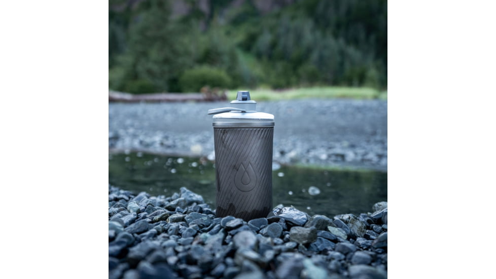HydraPak Flux Water Bottle, Mammoth Grey, 1.5L/50oz, GF425M