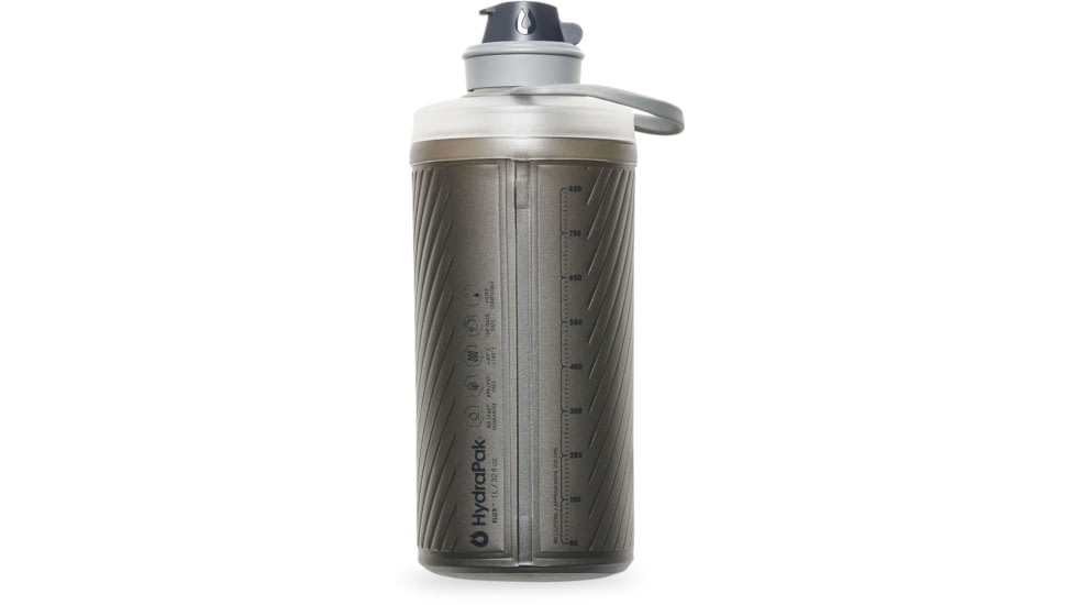 HydraPak Flux Water Bottle, Mammoth Grey, 1L/32oz, GF420M