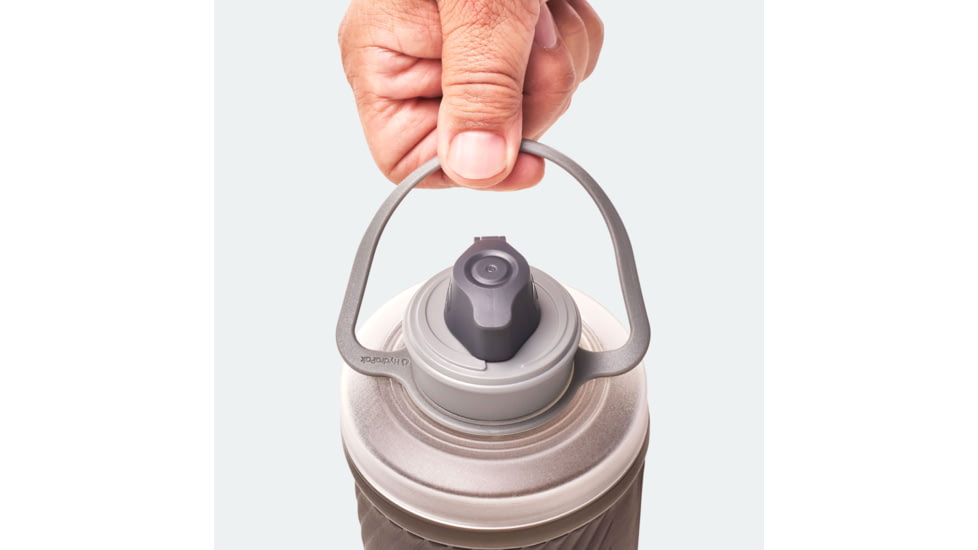 HydraPak Flux Water Bottle, Mammoth Grey, 1L/32oz, GF420M