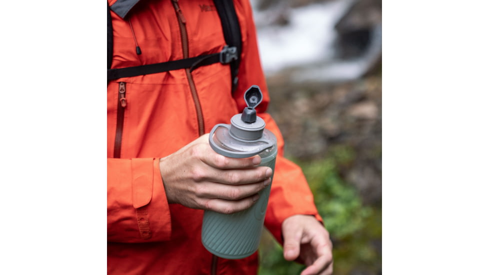 HydraPak Flux Water Bottle, Sutro Green, 1L/32oz, GF420S