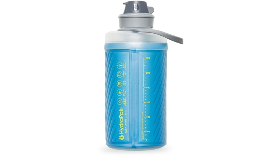 HydraPak Flux Water Bottle, Tahoe Blue, 750ml, GF427T