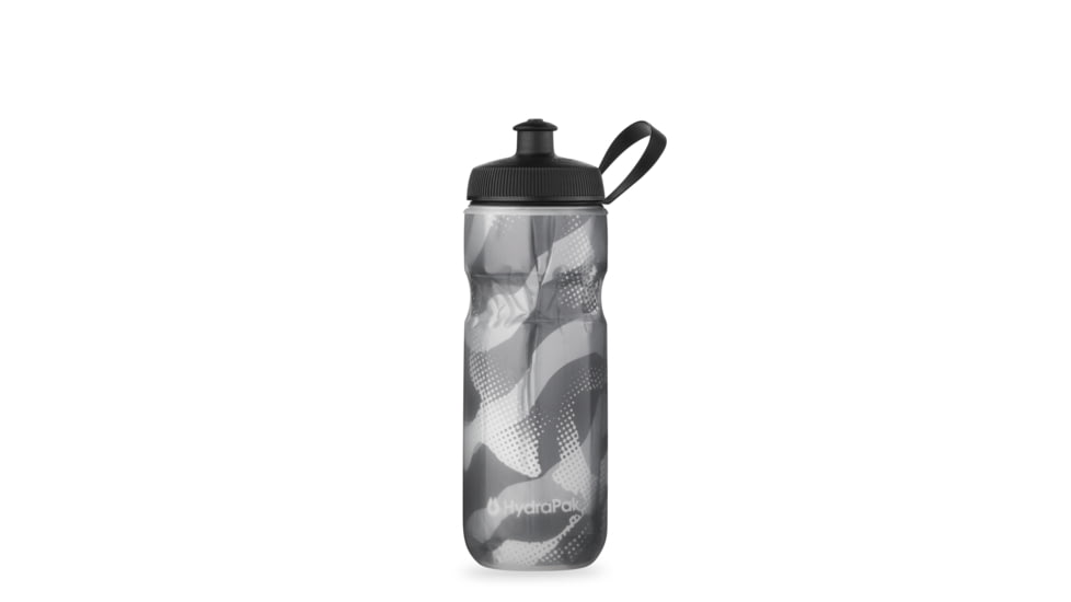 HydraPak Polar Sport Contender 20oz Bottle, Charcoal/Silver, 20oz/600ml, INS20OZ11
