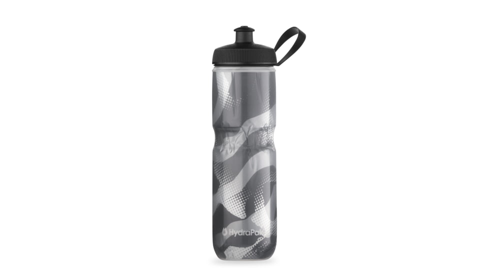 HydraPak Polar Sport Contender 24oz Bottle, Charcoal/Silver, 24oz/700ml, INS24OZ11