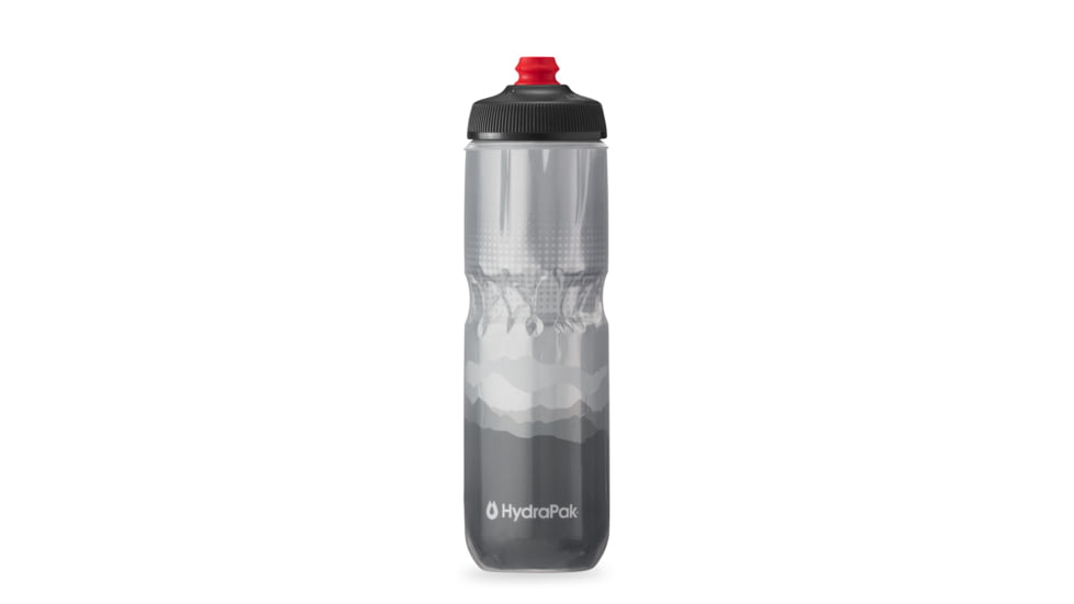 HydraPak Polar Surge Dawn To Dusk 24oz Bottle, Charcoal/White, 24oz/700ml, INB24OZ11