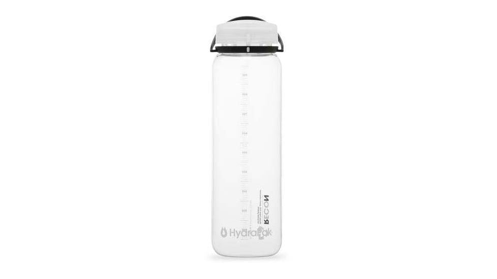 HydraPak Recon Water Bottle, Clear / Black &amp; White, 1 L, BR02W