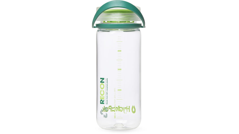 HydraPak Recon Bottle, 500ml, Clear/Evergreen &amp; Lime, BR03E