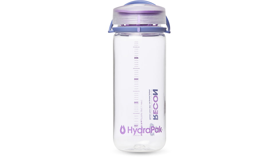 HydraPak Recon Water Bottle, Clear / Iris &amp; Violet, 500 ml, BR03V