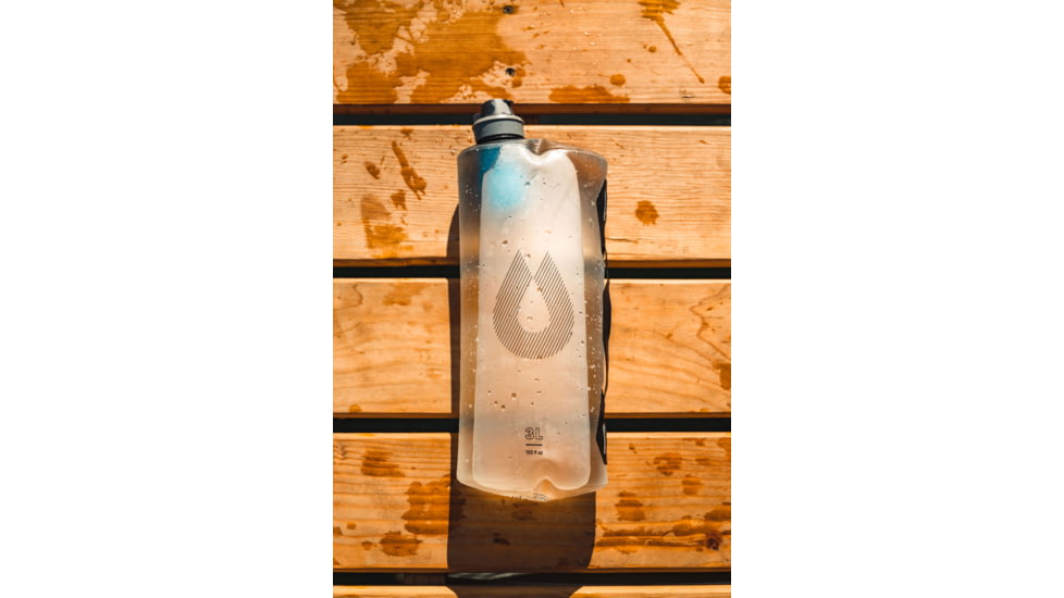 HydraPak Seeker Plus Water Bottle, Clear, 3L/100 oz., FK01