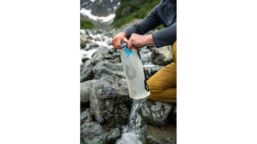 HydraPak Seeker Plus Water Bottle, Clear, 3L/100 oz., FK01