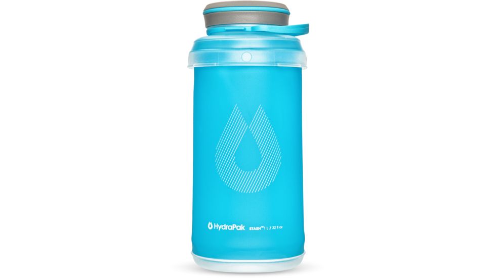 Hydrapak Stash 1L Soft Water Bottle-Malibu Blue