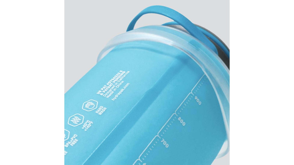 Hydrapak Stash Water Bottle, Malibu Blue, 1L/32oz, G121HP
