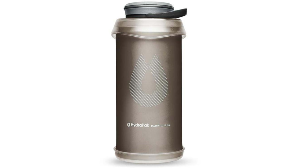 HydraPak Stash Water Bottle, Mammoth Grey, 1L/32oz, G121M