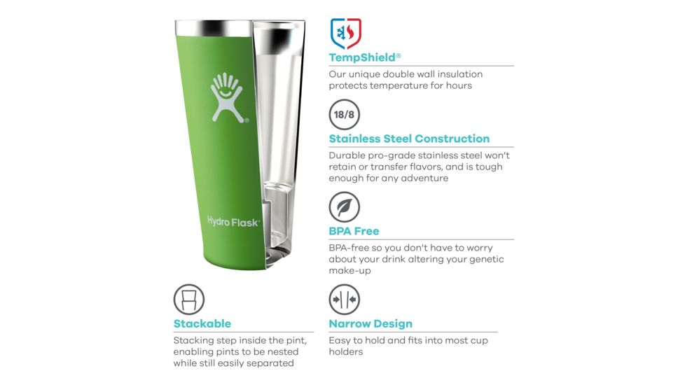 Hydro Flask 16 oz. True Pint, Olive, P16306