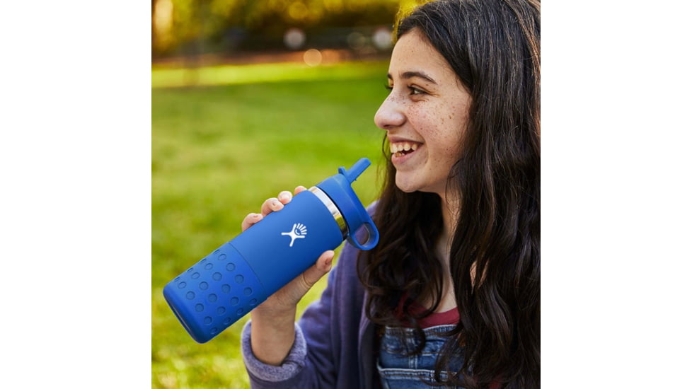 Hydro Flask 20 oz Wide Mouth Straw Lid &amp; Boot - Kids, Seagrass, W20BSWBB321