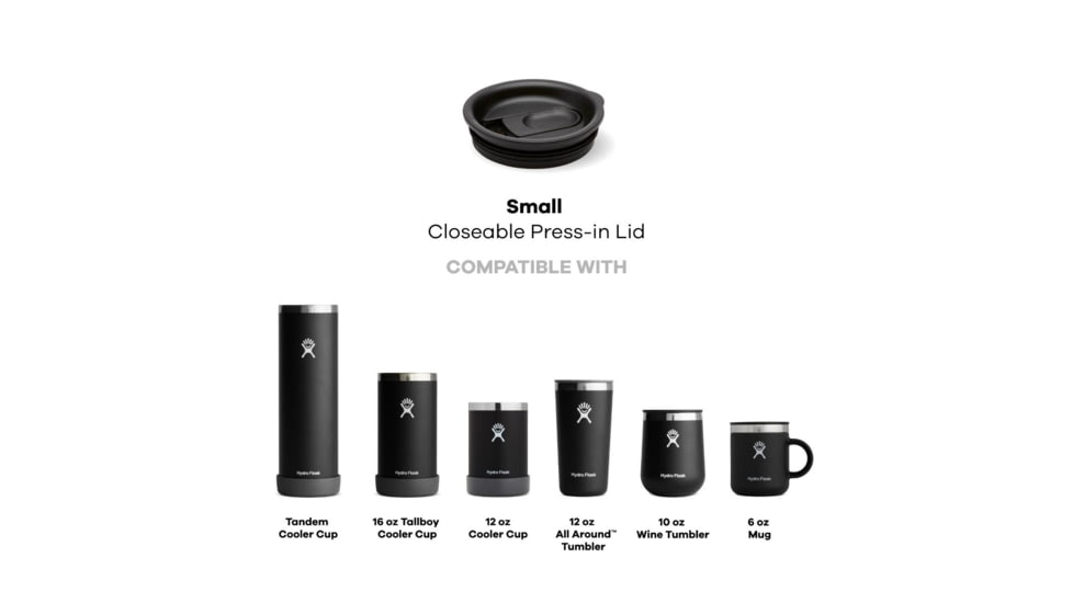 Hydro Flask Closeable Press-In Lid, Black, Small, CPLS001