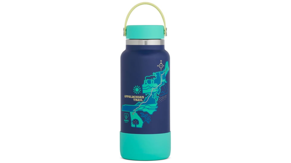 Hydro Flask Limited Edition Scenic Trails Wide Mouth Water Bottle, Acai/Appalachian Trail, 32 oz, STW32BTS463AT