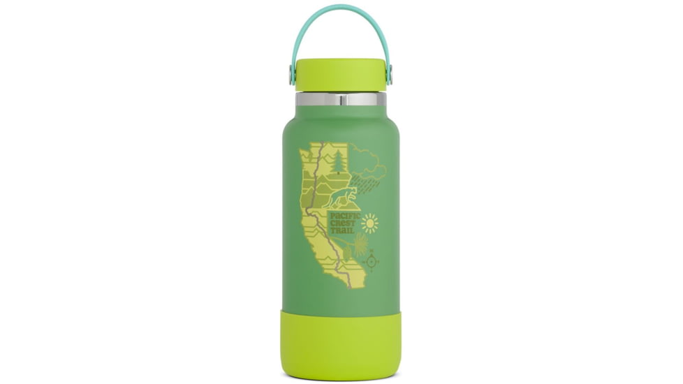 Hydro Flask Limited Edition Scenic Trails Wide Mouth Water Bottle, Gecko/Pacific Crest Trail, 32 oz, STW32BTS313PCT