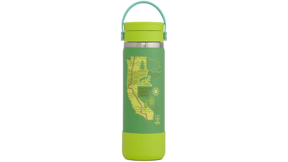 Hydro Flask Limited Edition Scenic Trails Wide Mouth Water Bottle w/ Flex Sip Lid, Gecko/Pacific Crest Trail, 20 oz, STW20BCX313PCT
