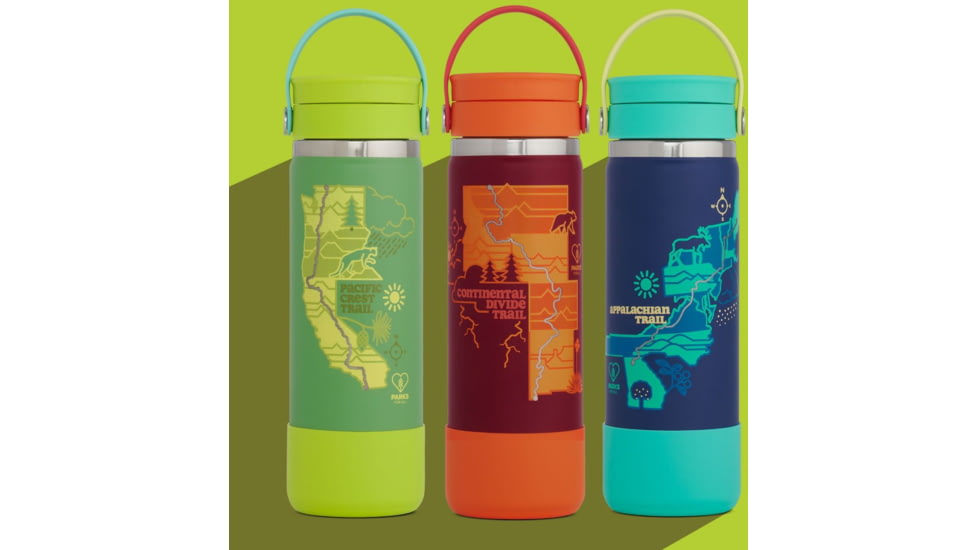 Hydro Flask Limited Edition Scenic Trails Wide Mouth Water Bottle w/ Flex Sip Lid, Gecko/Pacific Crest Trail, 20 oz, STW20BCX313PCT