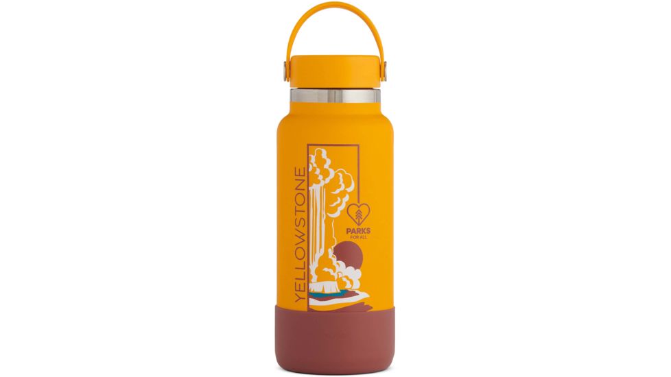 Hydro Flask NPF 32 oz Water Bottle, Wide Mouth Flex Cap w/ Boot, Yellowstone, NPFW32BTS825