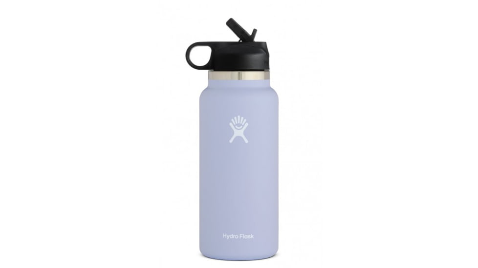Hydro Flask Wide Mouth Bottle with Straw Lid, Fog, 32 oz., W32BSW508