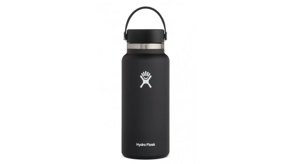 Hydro Flask Wide Mouth Flask, Black, 32 oz., W32BTS001