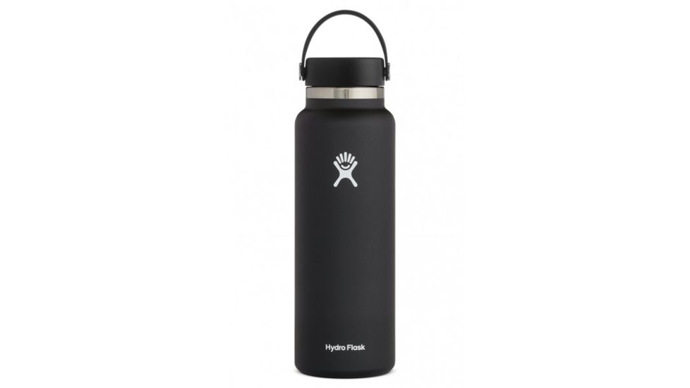 Hydro Flask Wide Mouth Flask, Black, 40 oz., W40BTS001