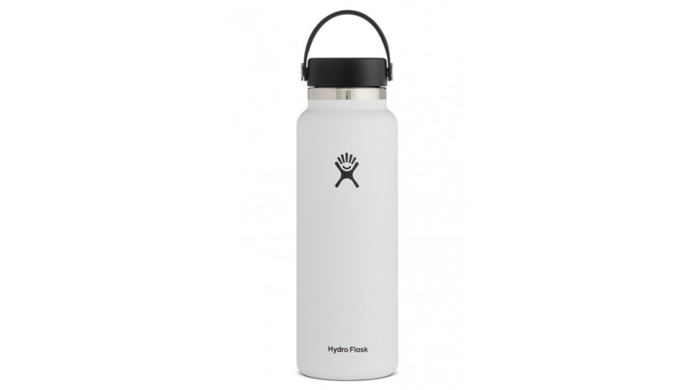 Hydro Flask Wide Mouth Flask, White, 40 oz., W40BTS110