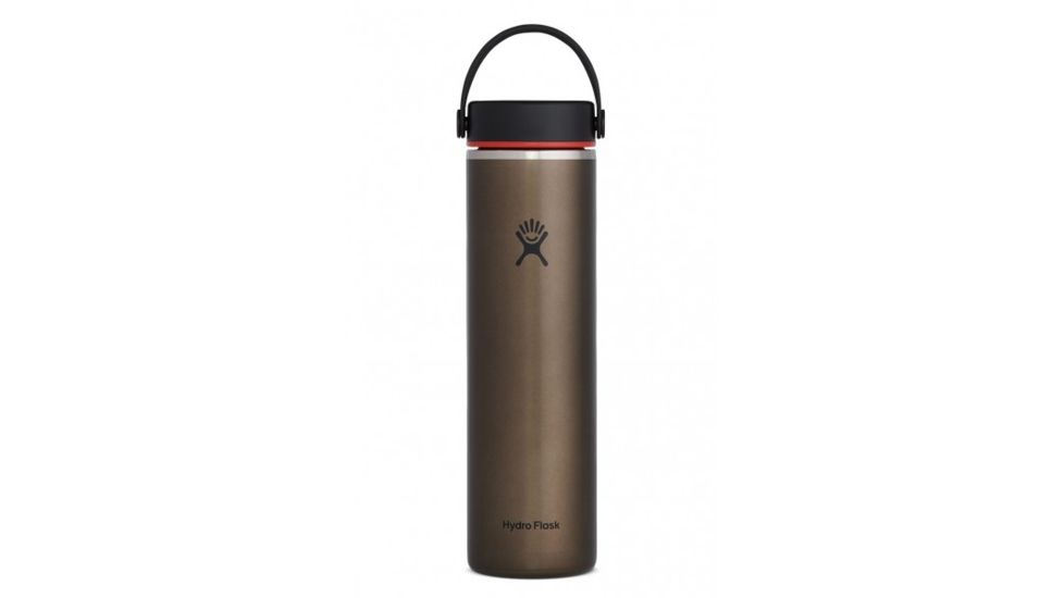 Hydro Flask Trail Light Weight Series 24 oz. Wide Mouth Bottle Lightweight With Flex Cap, Obsidian, LW24LW080