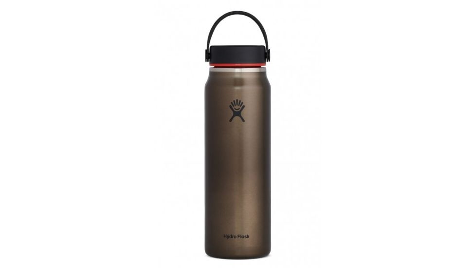 Hydro Flask Trail Light Weight Series 32 oz. Wide Mouth Bottle Lightweight With Flex Cap, Obsidian, LW32LW080