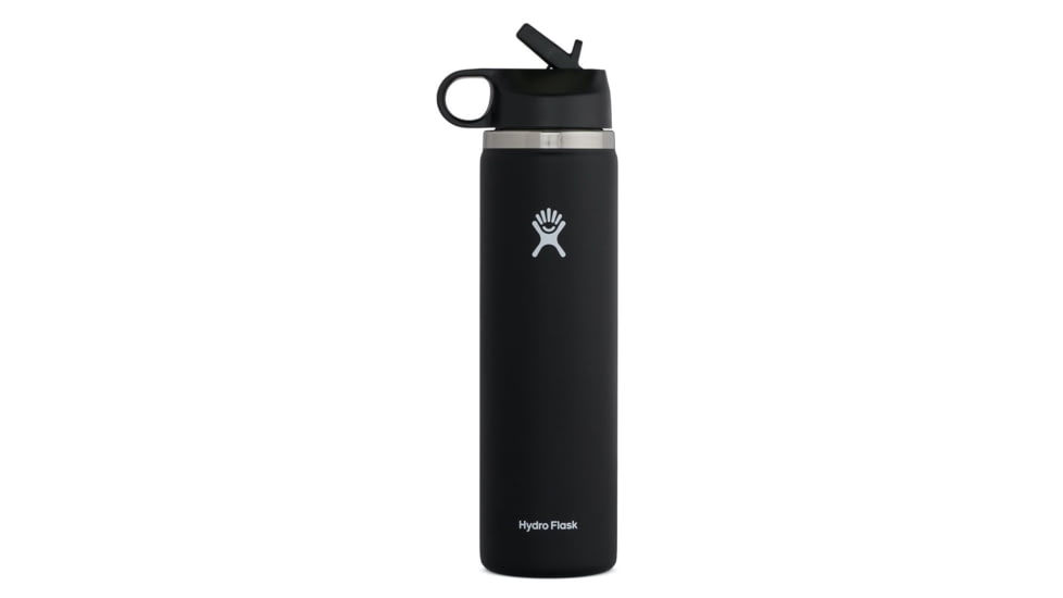 Hydro Flask Wide Mouth w/Straw Lid, Black, 24 oz, W24BSW001